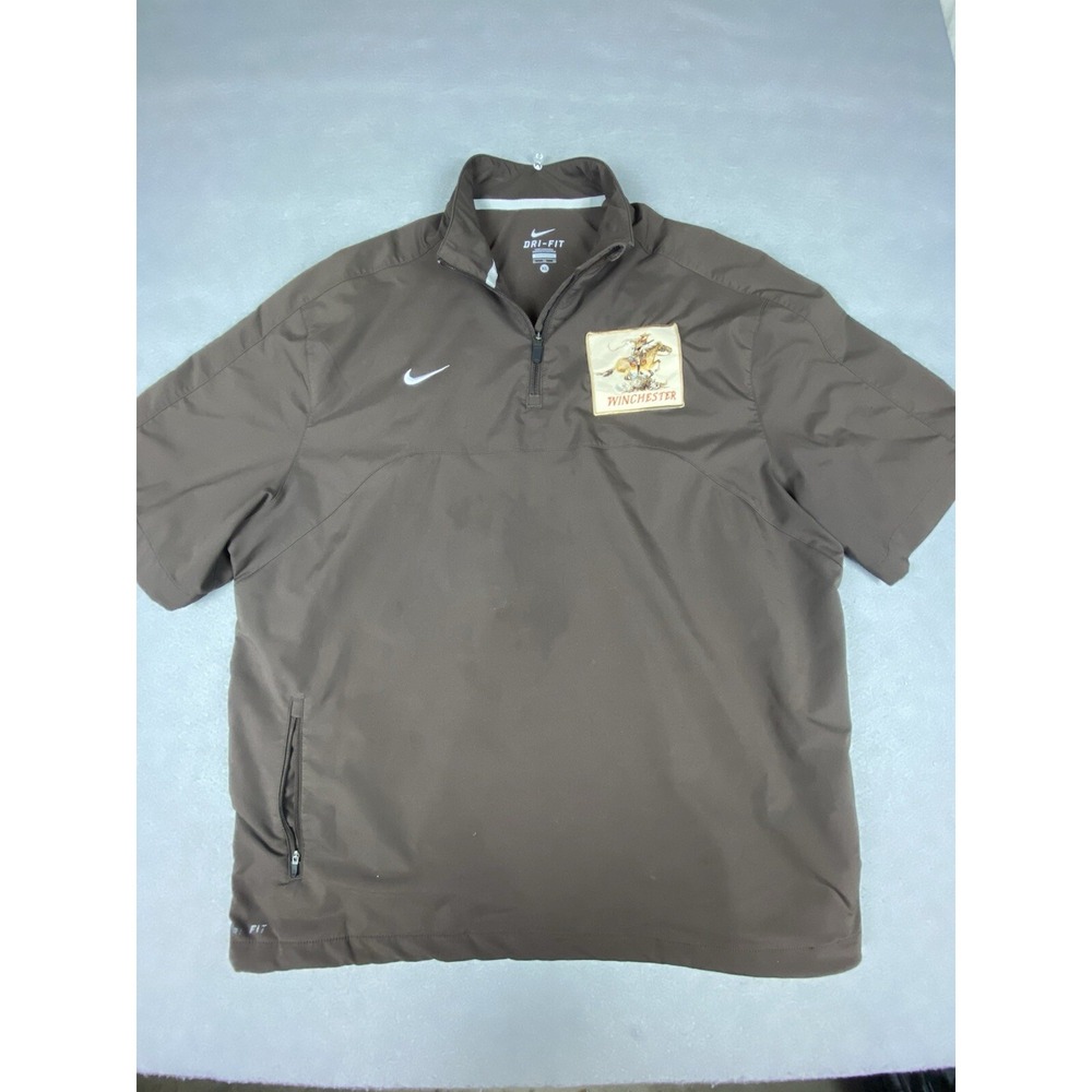 Nike Dri-Fit Windbreaker 1/4 Zip Mens XL Embroidered Winchester Vintage Patch